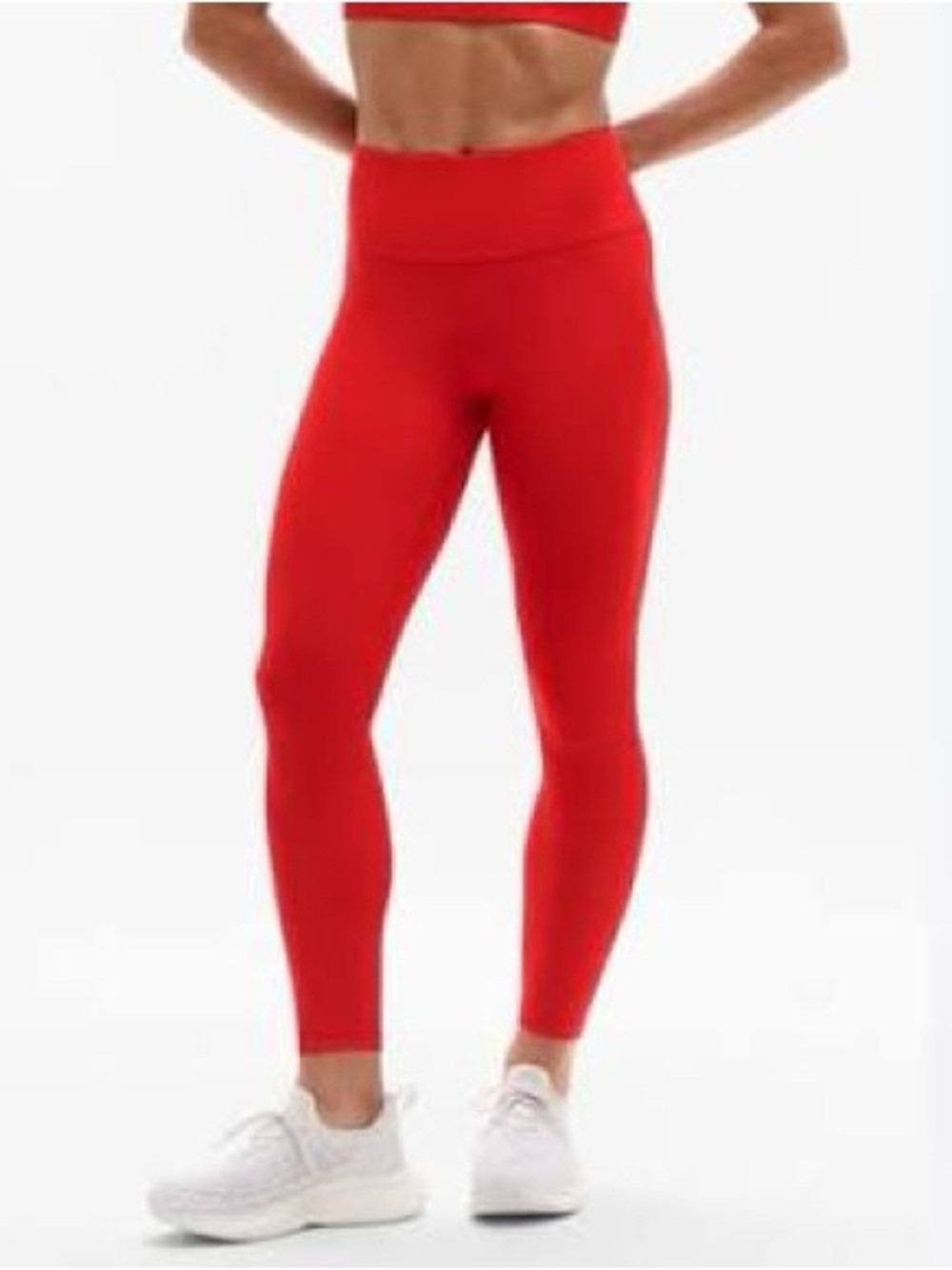 Athleta Interval Stash 7/8 Tight Red Leggings MEDIUM